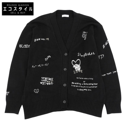 MAISON SPECIAL メゾンスペシャル コットン ナイロン ライフワードエンブロイダリー ニットカーディガン トップス レディース ブラック F トップス