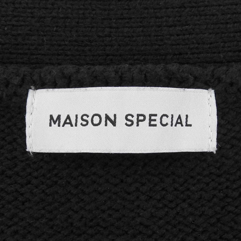MAISON SPECIAL メゾンスペシャル コットン ナイロン ライフワードエンブロイダリー ニットカーディガン トップス レディース ブラック F トップス