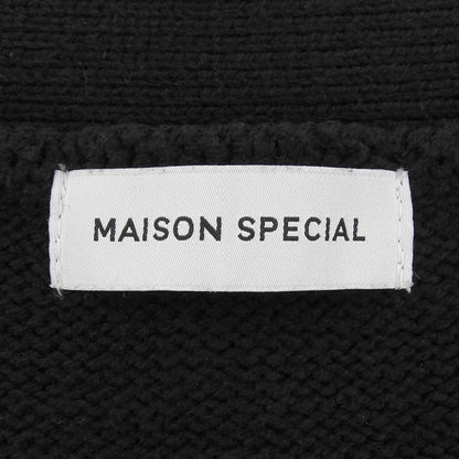 MAISON SPECIAL メゾンスペシャル コットン ナイロン ライフワードエンブロイダリー ニットカーディガン トップス レディース ブラック F トップス