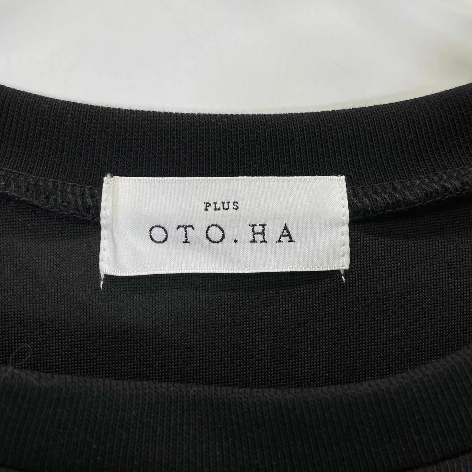 PLUS OTO.HA プラスオトハ 980-24132 ブラック 異素材切替 ドッキングワンピース ワンピース