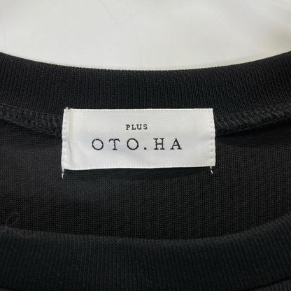 PLUS OTO.HA プラスオトハ 980-24132 ブラック 異素材切替 ドッキングワンピース ワンピース