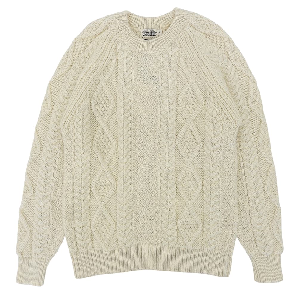 BrooksBrothers ブルックスブラザーズ 新品同様 フィッシャーマン ウール セーター トップス メンズ アイボリー M トップス