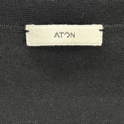 ATON エイトン 25年製 ブラック オーバーサイズニットカーディガン トップス