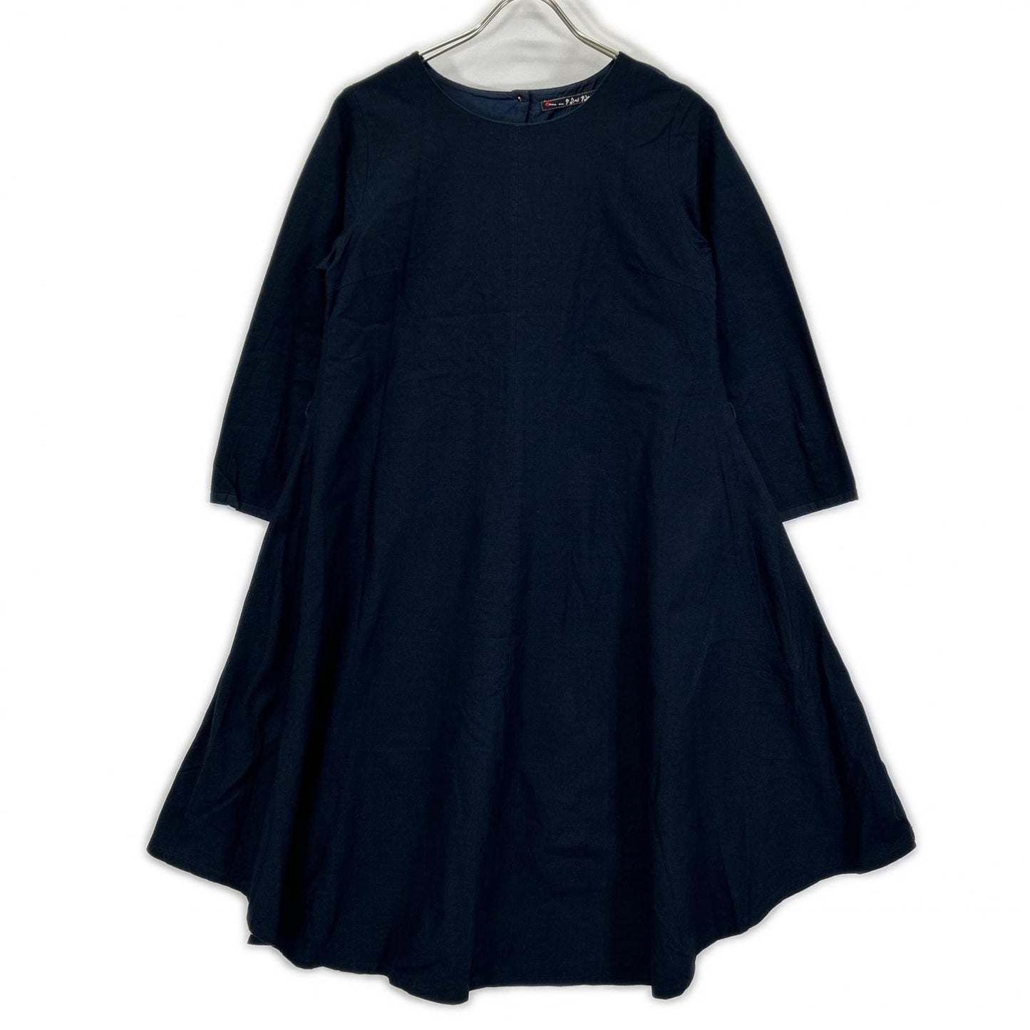 Pallas Palace パラスパレス ネイビー コットン ノーカラー ロングスリーブ ワンピース ワンピース