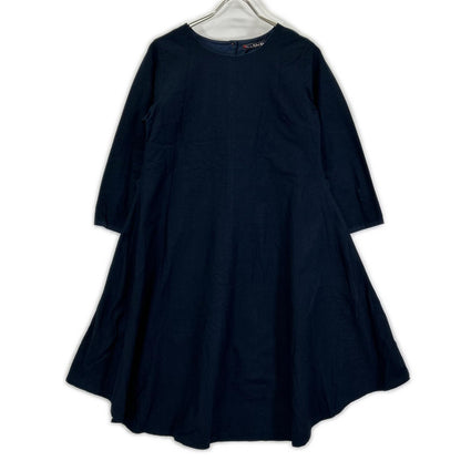 Pallas Palace パラスパレス ネイビー コットン ノーカラー ロングスリーブ ワンピース ワンピース