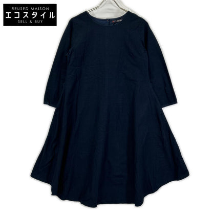 Pallas Palace パラスパレス ネイビー コットン ノーカラー ロングスリーブ ワンピース ワンピース