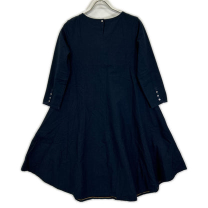 Pallas Palace パラスパレス ネイビー コットン ノーカラー ロングスリーブ ワンピース ワンピース