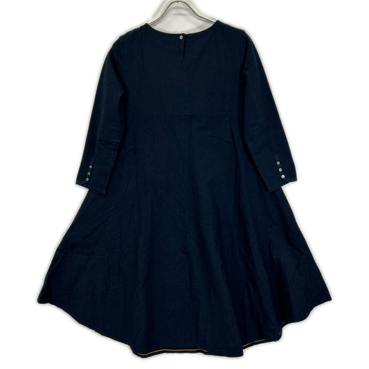 Pallas Palace パラスパレス ネイビー コットン ノーカラー ロングスリーブ ワンピース ワンピース
