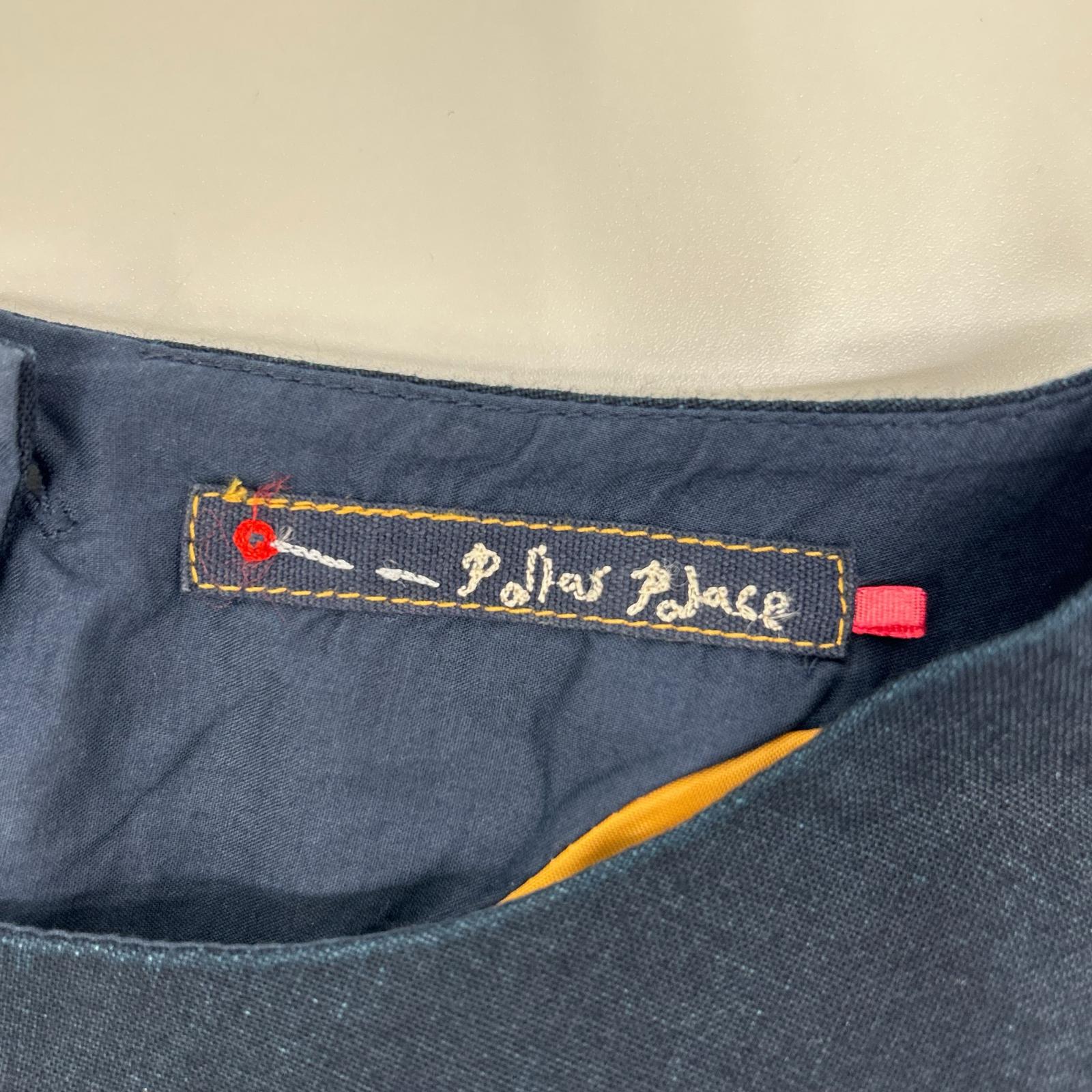 Pallas Palace パラスパレス ネイビー コットン ノーカラー ロングスリーブ ワンピース ワンピース