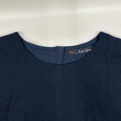 Pallas Palace パラスパレス ネイビー コットン ノーカラー ロングスリーブ ワンピース ワンピース