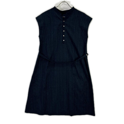 Pallas Palace PFOP-9485B Indigo Aizome Striped-Weave Cotton Dress