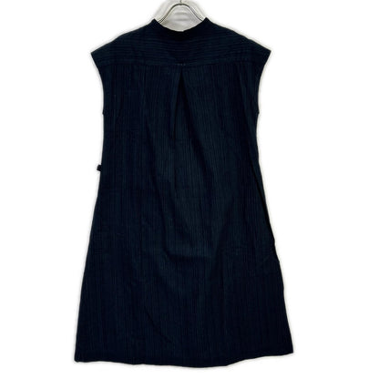 Pallas Palace PFOP-9485B Indigo Aizome Striped-Weave Cotton Dress