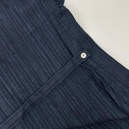 Pallas Palace PFOP-9485B Indigo Aizome Striped-Weave Cotton Dress
