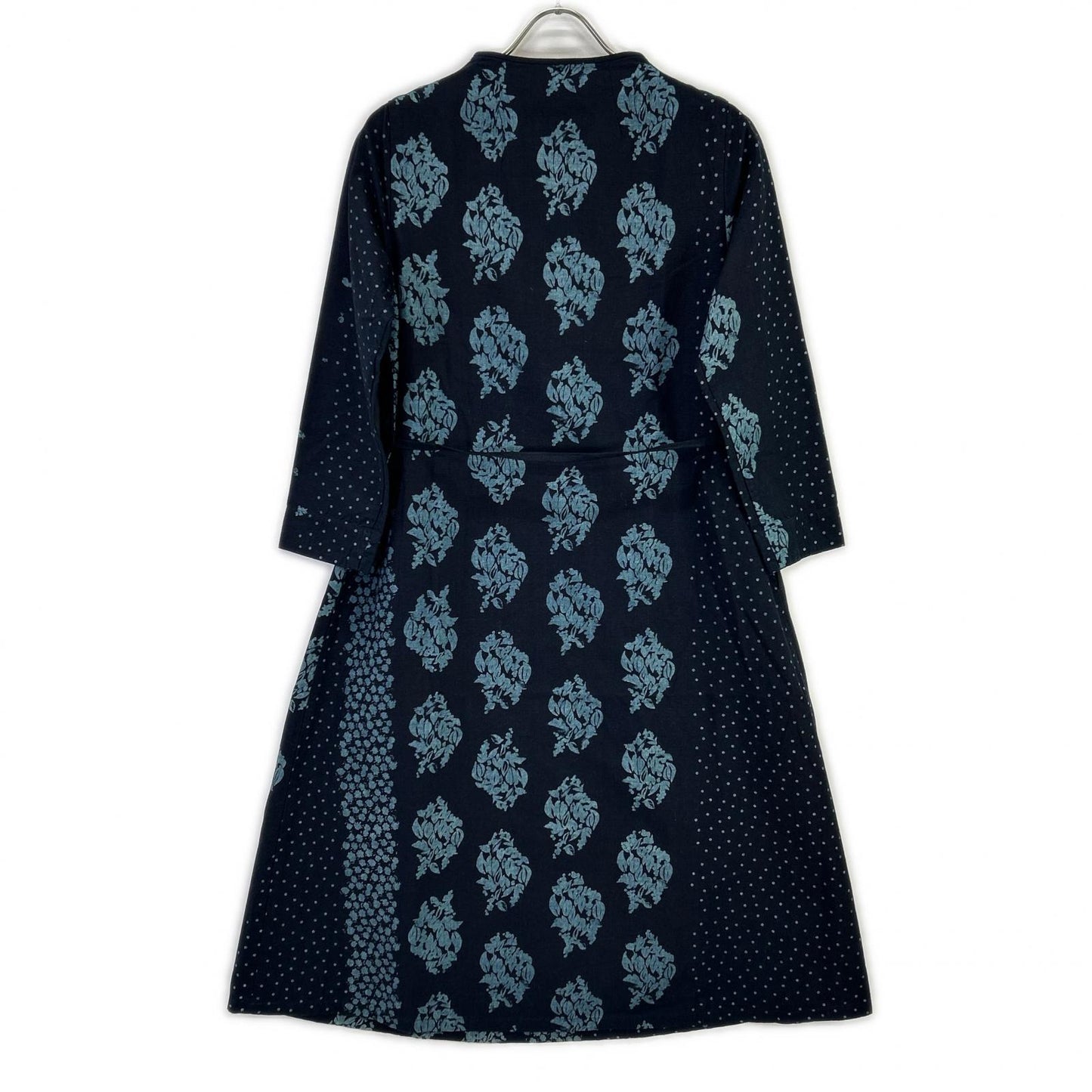 Pallas Palace PFOP-8618D Indigo Aizome Dot × Botanical Front-Button Dress