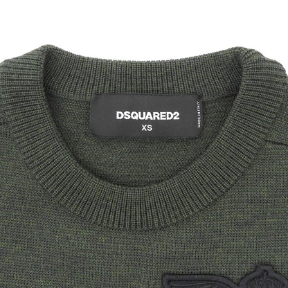 DSQUARED2 ディースクエアード ワッペン ニット ウール トップス メンズ グリーン XS トップス