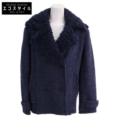 CHANEL シャネル 【国内正規】P44258V32644 ココマークボタン ボアカラー ツイード ダブルジャケット ジャケット