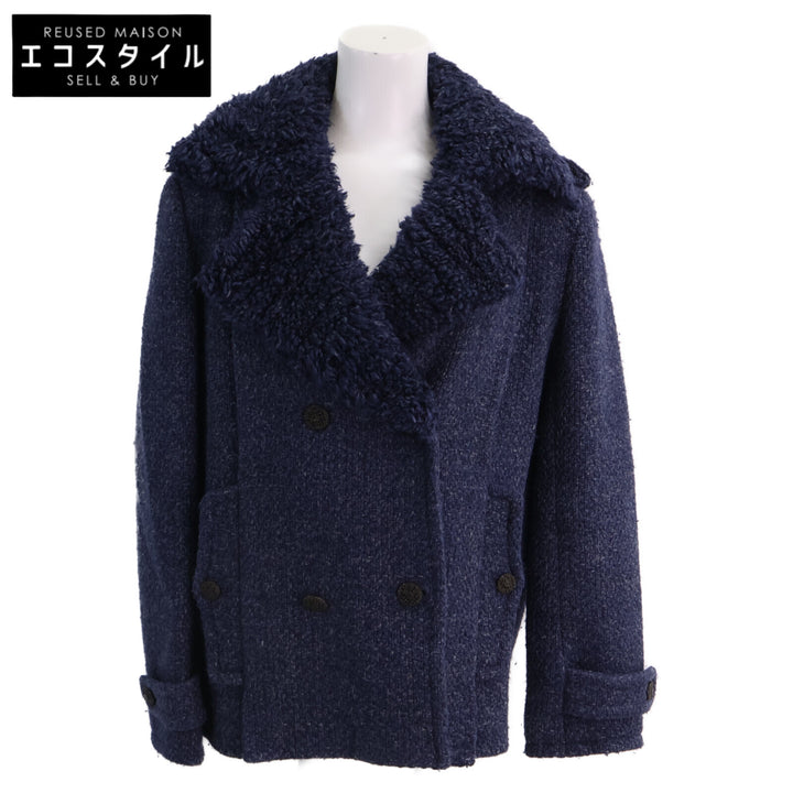 CHANEL シャネル 【国内正規】P44258V32644 ココマークボタン ボアカラー ツイード ダブルジャケット ジャケット