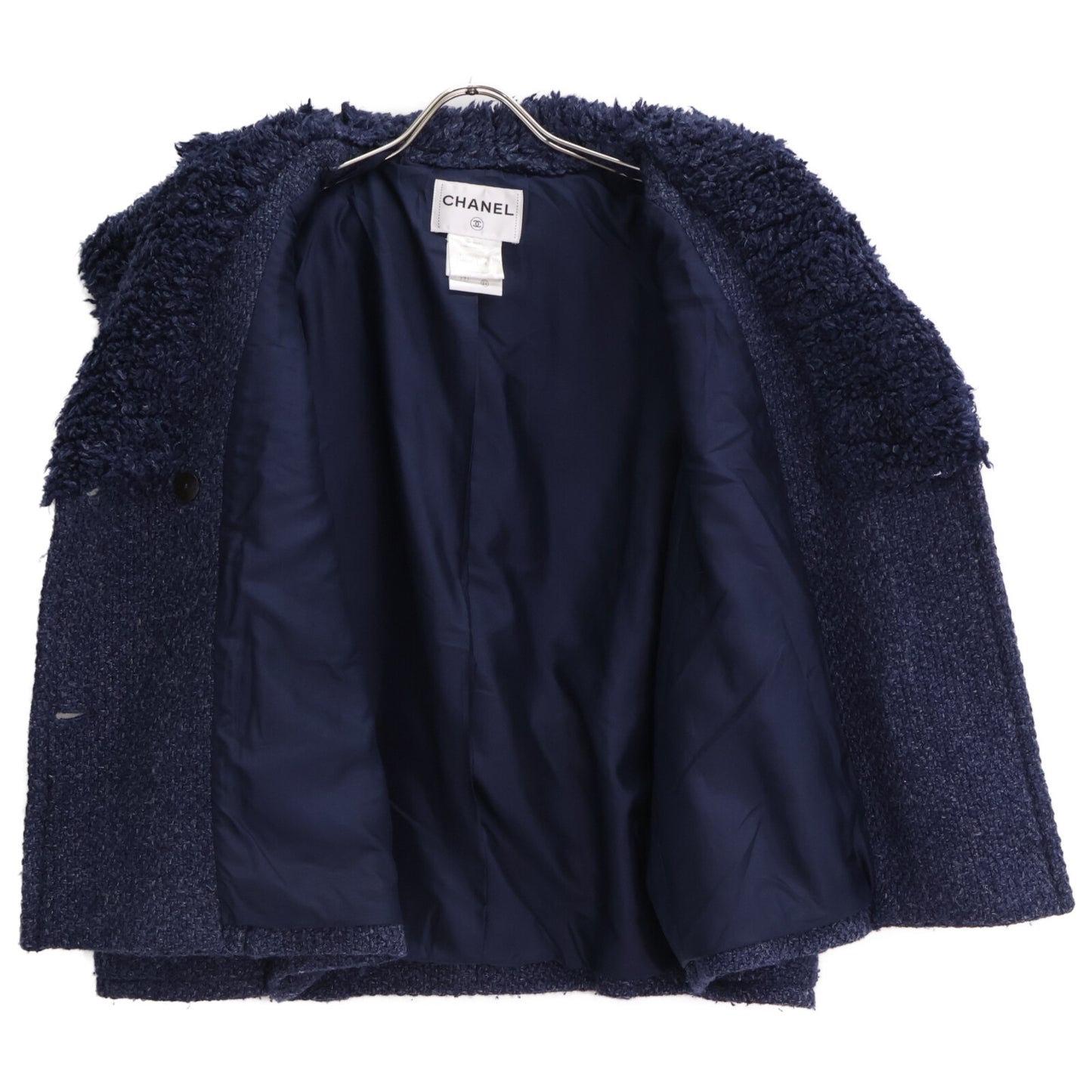 CHANEL シャネル 【国内正規】P44258V32644 ココマークボタン ボアカラー ツイード ダブルジャケット ジャケット