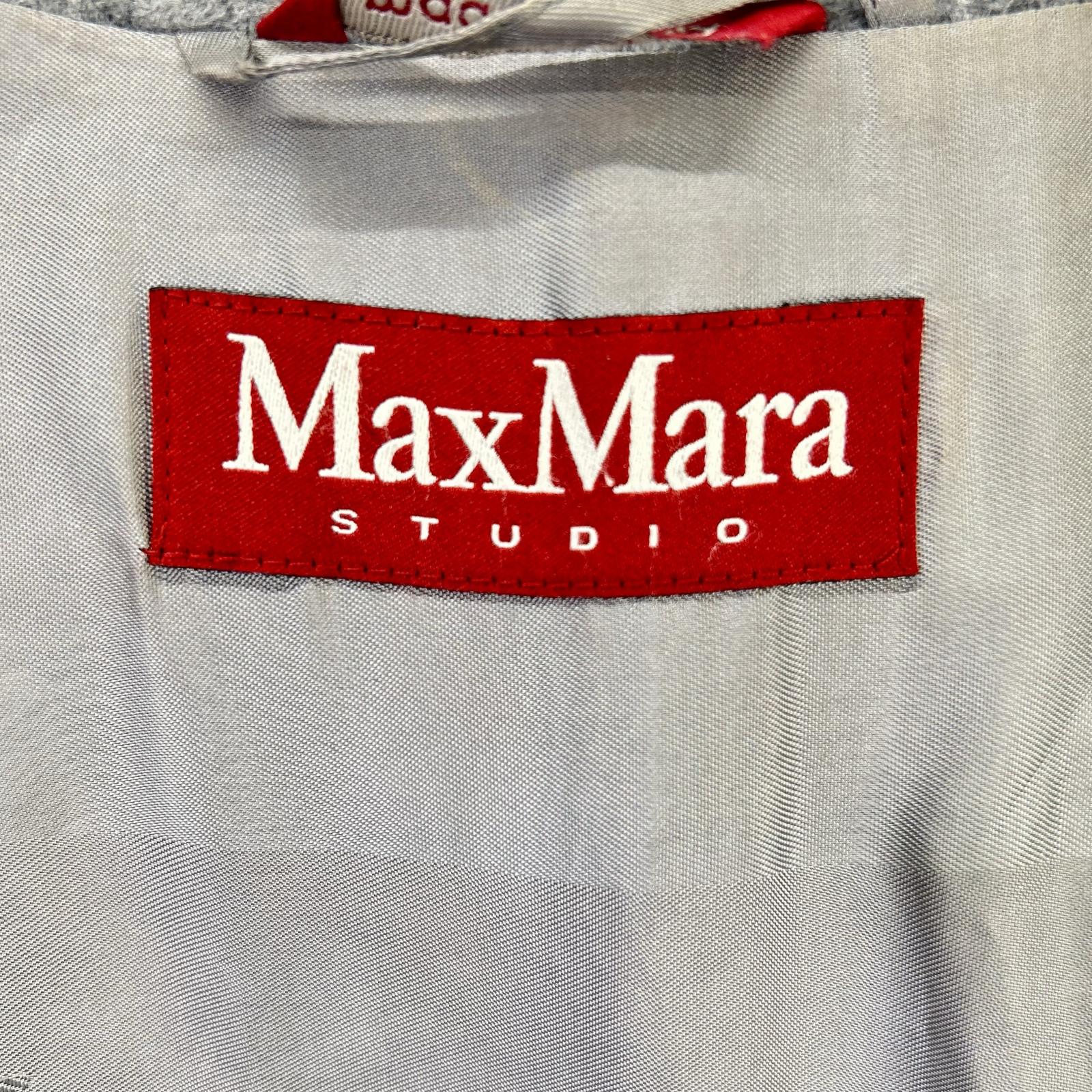 MAXMARA STUDIO マックスマーラスタジオ 73136 グレー フォックスファー付き ウールコート コート