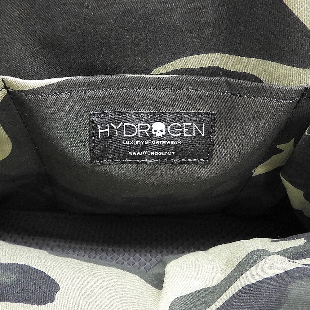 HYDROGEN ハイドロゲン 美品 エンボス生地 スカル ロゴ トートバッグ メンズ ブラック トートバッグ
