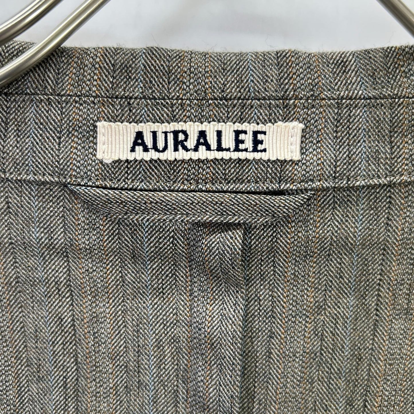 AURALEE オーラリー A8SJ01WH グレー WOOL SILK HERRINGBONE DOUBLE-BREASTED JACKET ジャケット