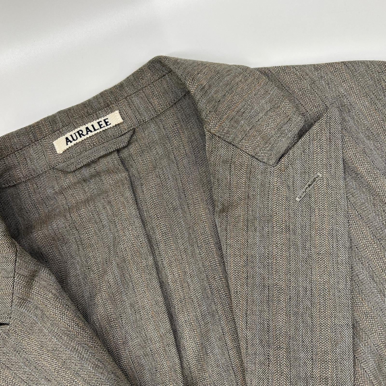 AURALEE オーラリー A8SJ01WH グレー WOOL SILK HERRINGBONE DOUBLE-BREASTED JACKET ジャケット
