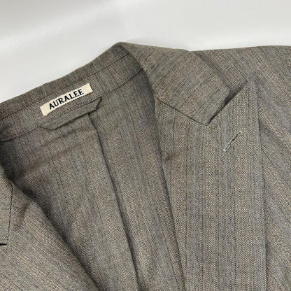 AURALEE オーラリー A8SJ01WH グレー WOOL SILK HERRINGBONE DOUBLE-BREASTED JACKET ジャケット