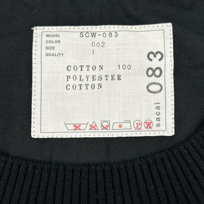 sacai サカイ SCW-083 ブラック コットン ニットドッキング レイヤードシャツワンピース ワンピース