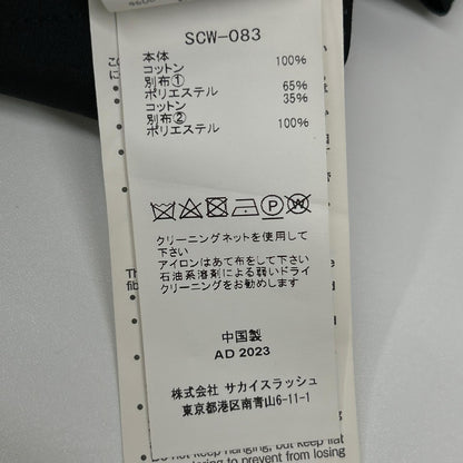 sacai サカイ SCW-083 ブラック コットン ニットドッキング レイヤードシャツワンピース ワンピース