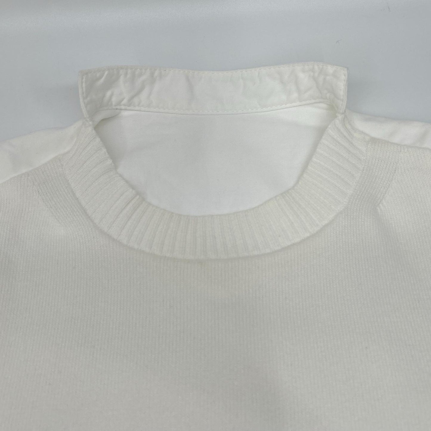 sacai サカイ 25SS 25-07722 ホワイト レイヤード Popeline Knit Pullover/ポプリンニットプルオーバー トップス