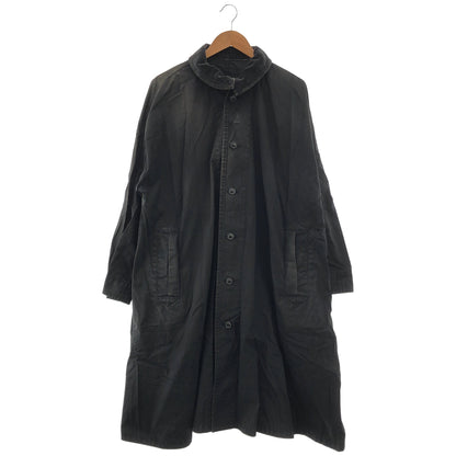 Porter Classic Black corduroy-collar swing coat, top