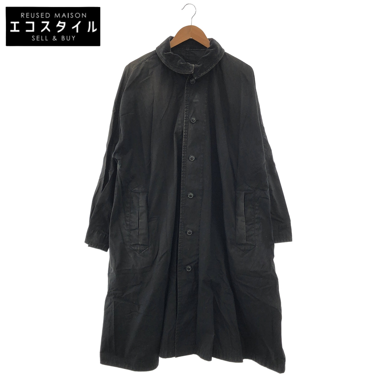 Porter Classic ポータークラシック ブラック コーデュロイカラー スウィングコート トップス