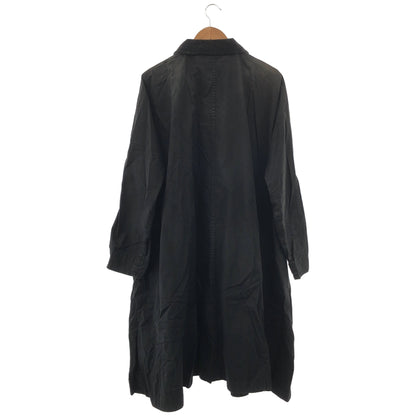 Porter Classic Black corduroy-collar swing coat, top