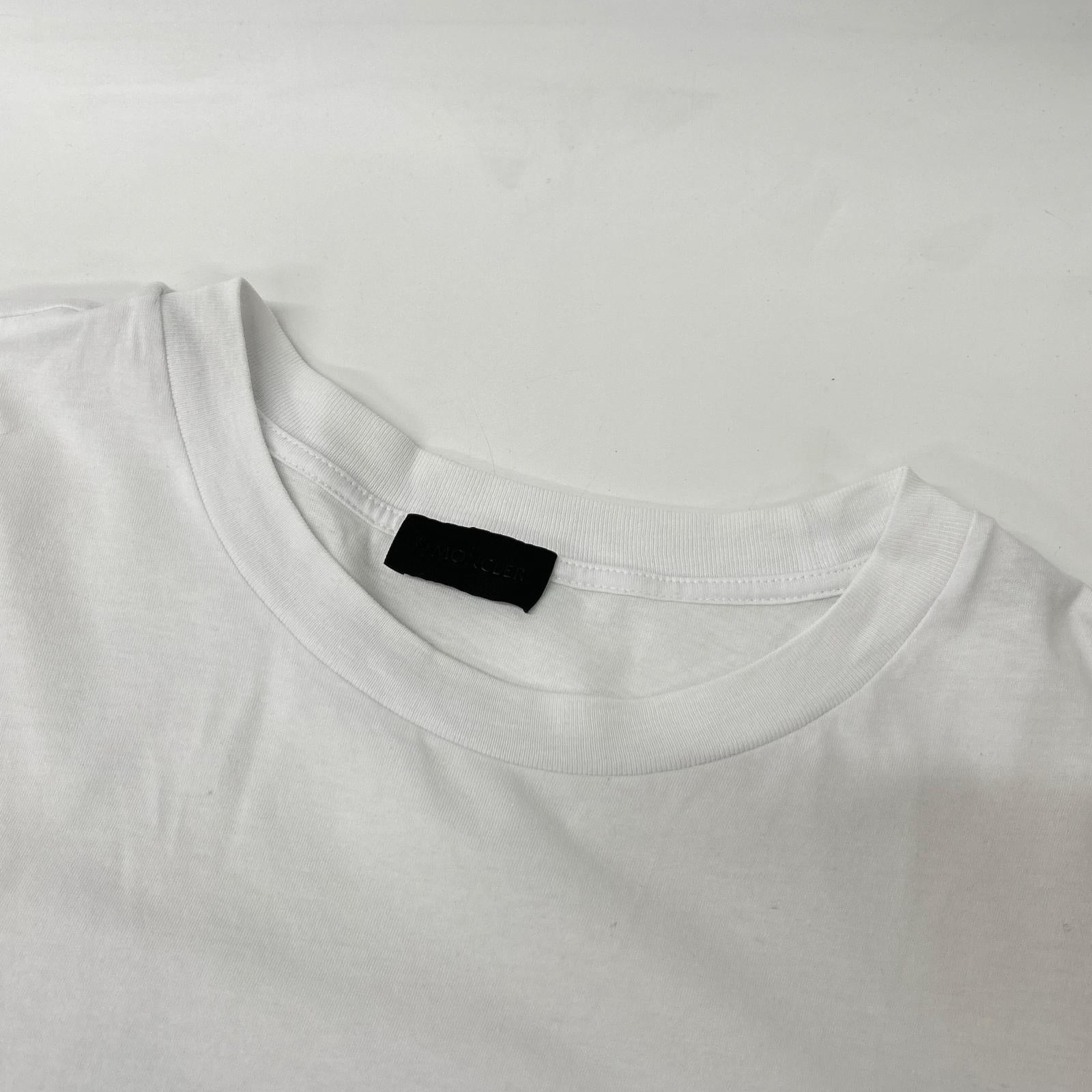 MONCLER モンクレール I20918C00035 ホワイト SS-TSHIRT ロゴプリントクルーネックTシャツ トップス