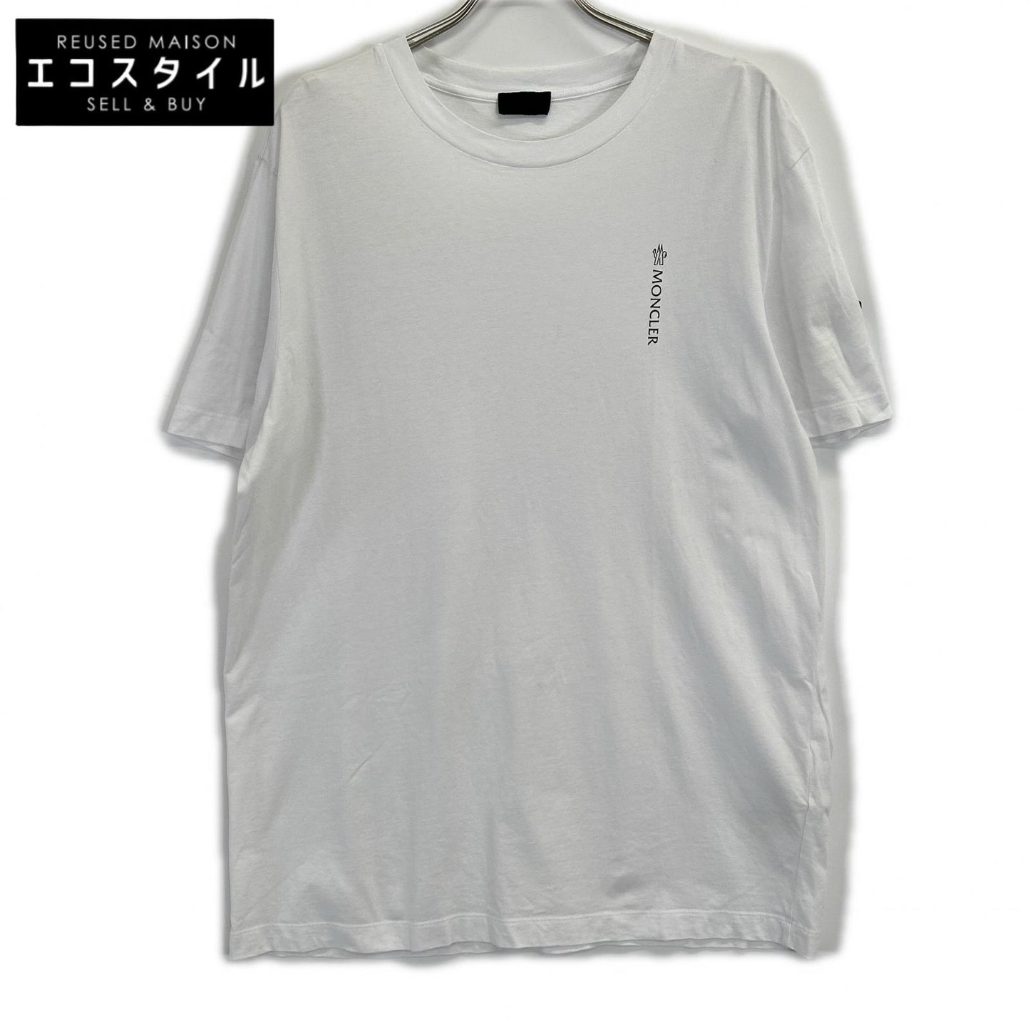 MONCLER モンクレール I20918C00035 ホワイト SS-TSHIRT ロゴプリントクルーネックTシャツ トップス