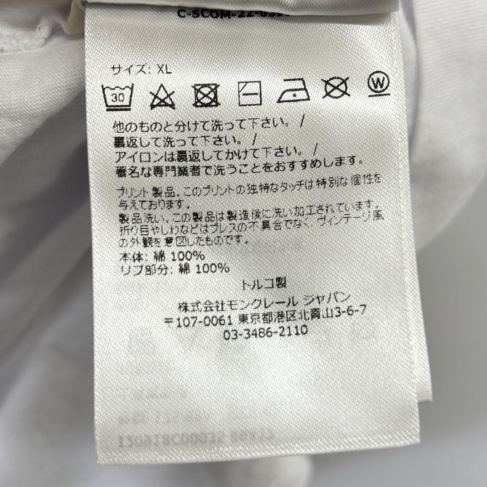 MONCLER モンクレール I20918C00035 ホワイト SS-TSHIRT ロゴプリントクルーネックTシャツ トップス