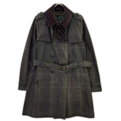 Barbour バブアー 1302099 オリーブグリーン CHATSWORTH オイルド TARTAN TRENCH トレンチコート コート