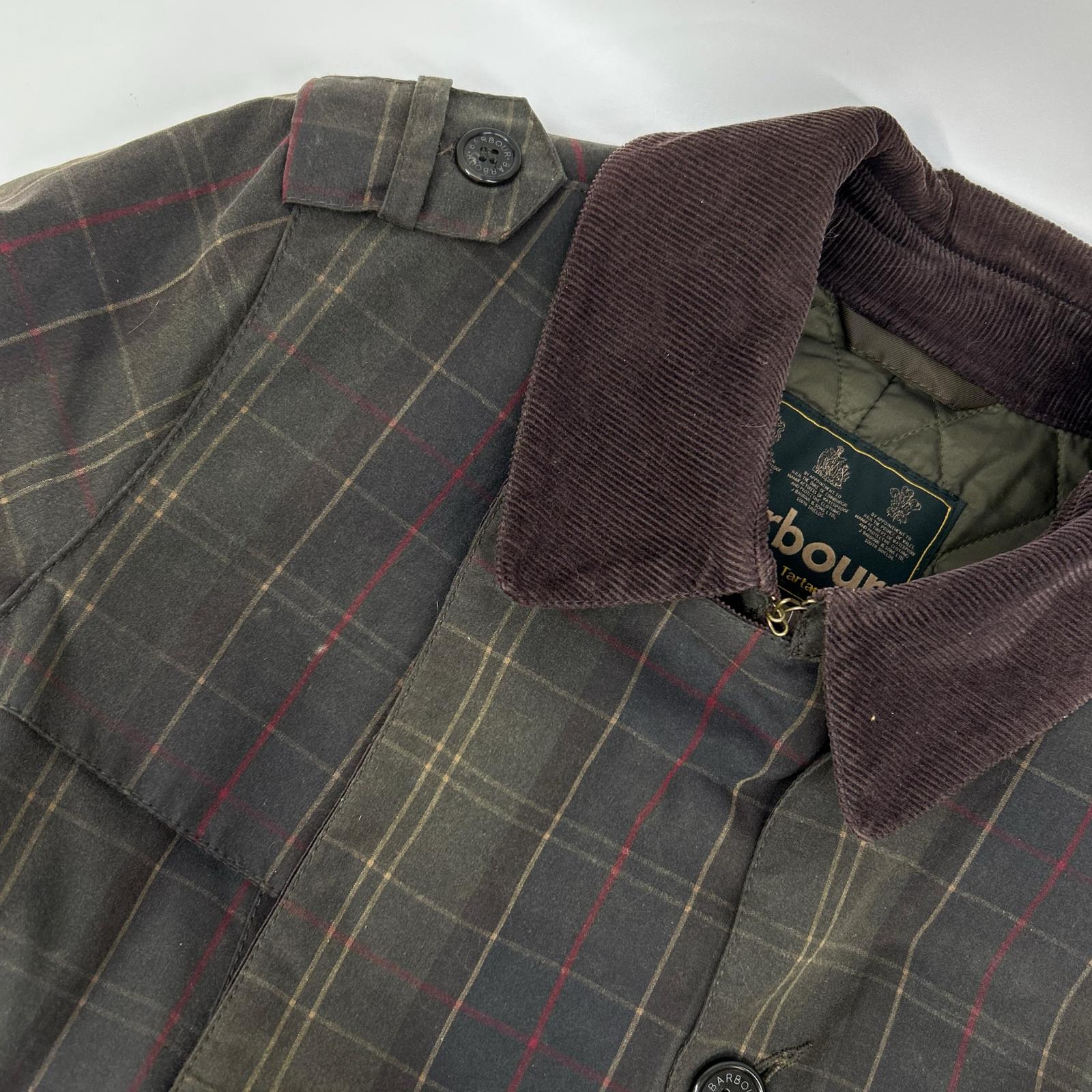 Barbour バブアー 1302099 オリーブグリーン CHATSWORTH オイルド TARTAN TRENCH トレンチコート コート