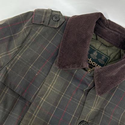 Barbour バブアー 1302099 オリーブグリーン CHATSWORTH オイルド TARTAN TRENCH トレンチコート コート
