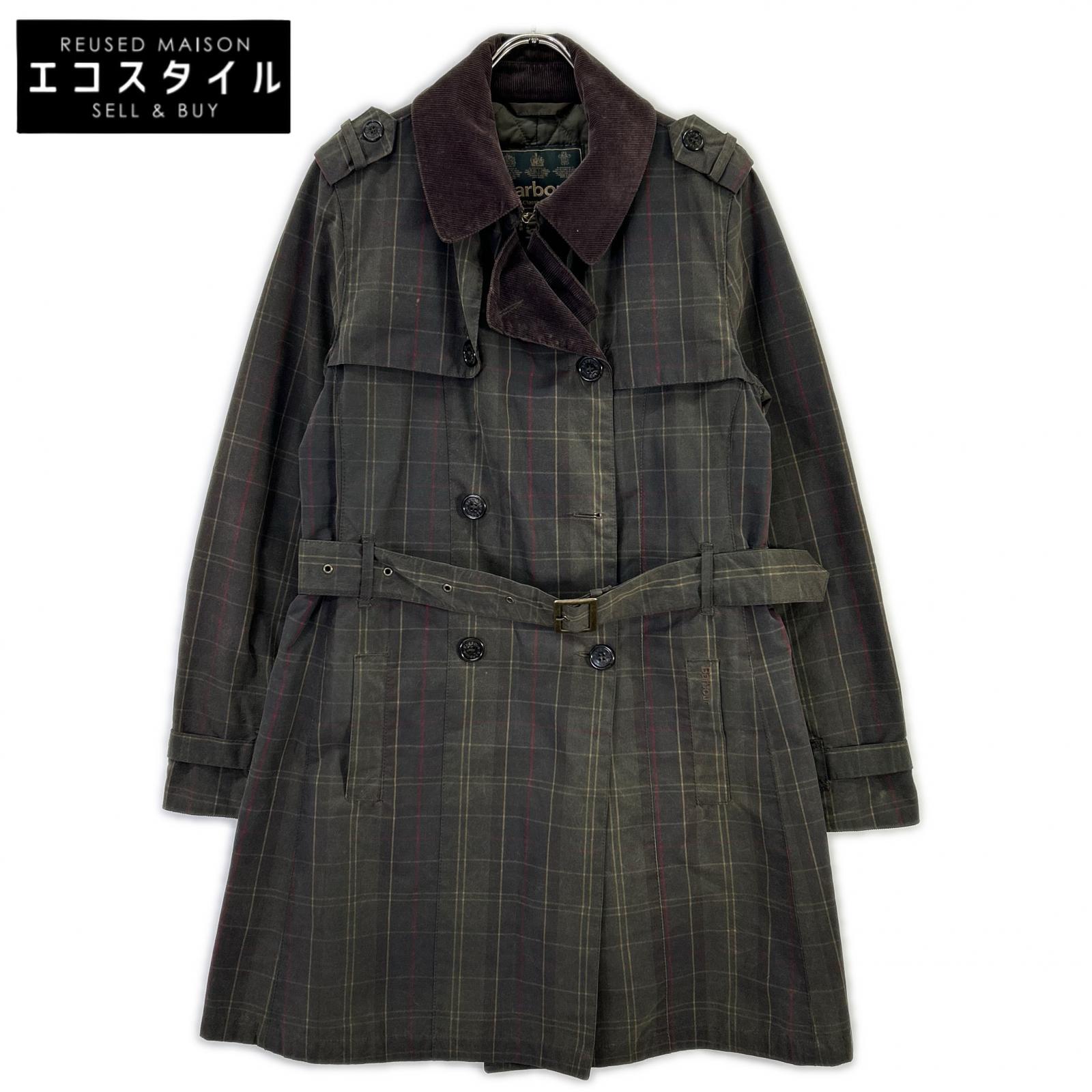Barbour バブアー 1302099 オリーブグリーン CHATSWORTH オイルド TARTAN TRENCH トレンチコート コート