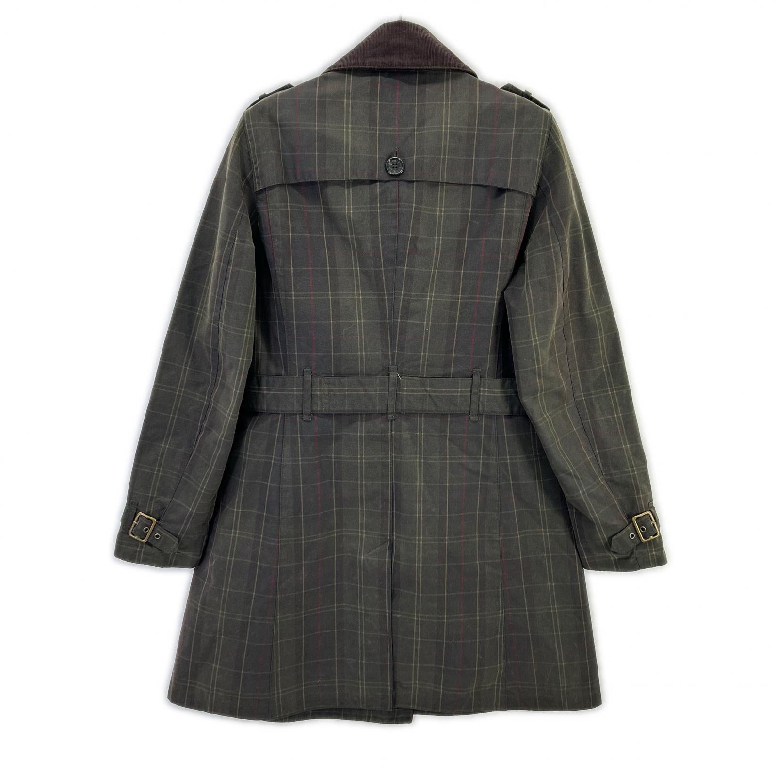 Barbour バブアー 1302099 オリーブグリーン CHATSWORTH オイルド TARTAN TRENCH トレンチコート コート
