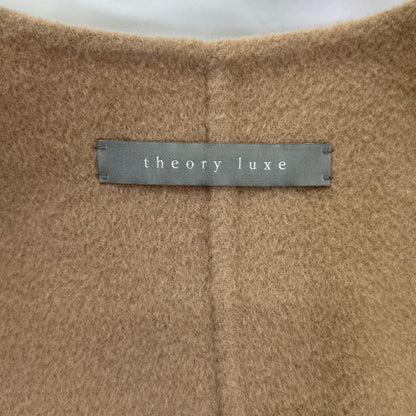 theory luxe セオリーリュクス キャメル ウール ヨークデザイン ベルテッド ダブルフェイスノーカラーコート コート