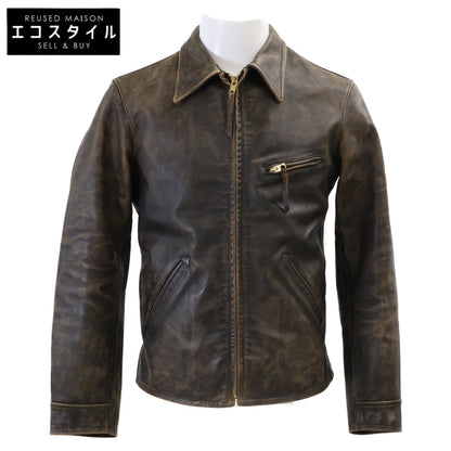 RRL ダブルアールエル 【美品/国内正規】782839937001 ヴィンテージ加工 チェックライニング フルグレイン カウハイドジャケット ジャケット