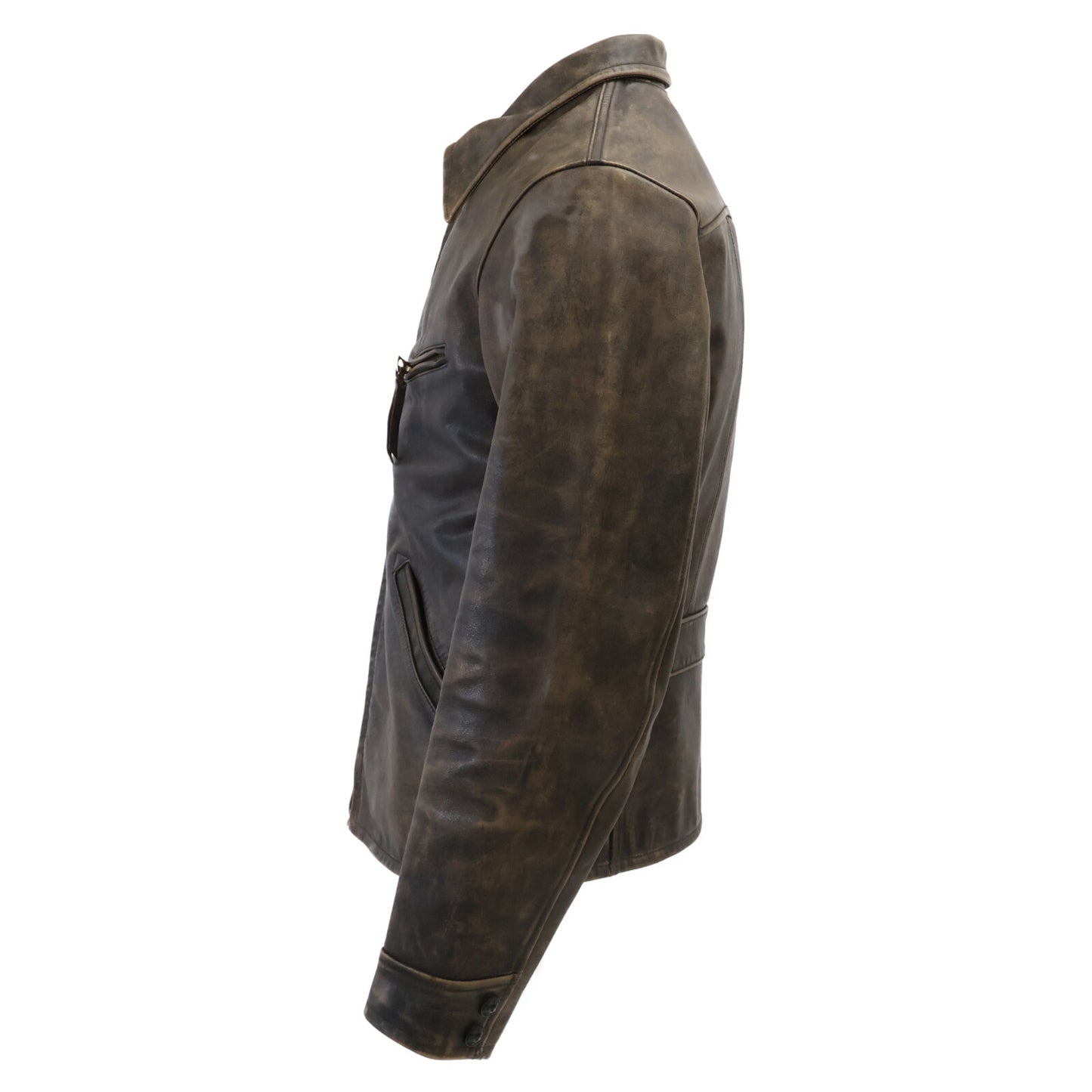 RRL ダブルアールエル 【美品/国内正規】782839937001 ヴィンテージ加工 チェックライニング フルグレイン カウハイドジャケット ジャケット