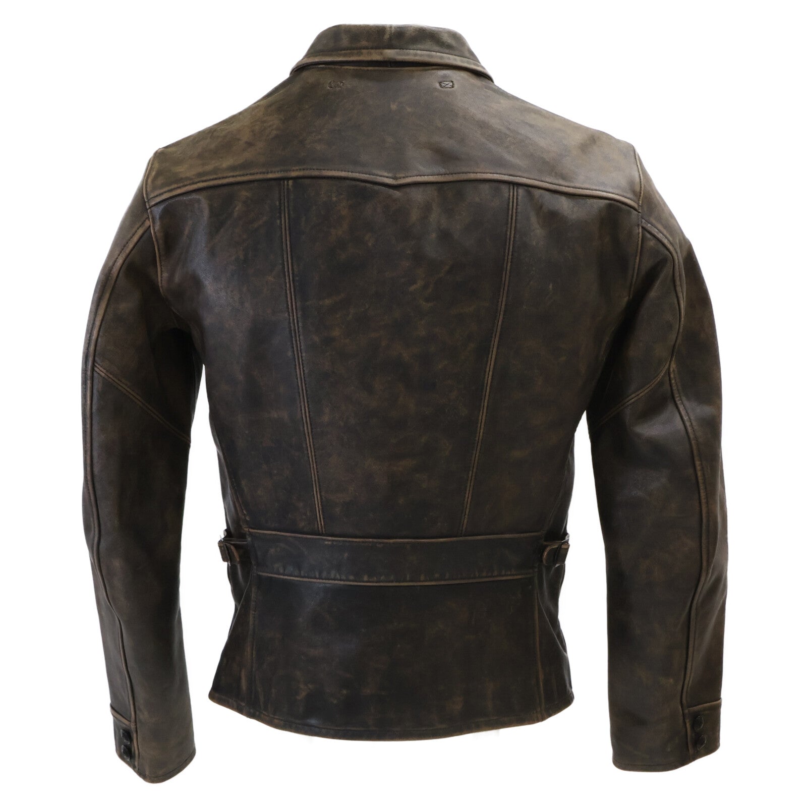 RRL ダブルアールエル 【美品/国内正規】782839937001 ヴィンテージ加工 チェックライニング フルグレイン カウハイドジャケット ジャケット