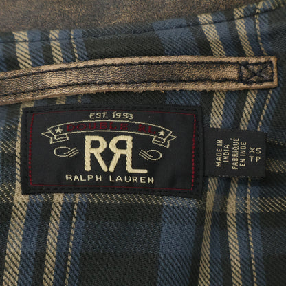 RRL ダブルアールエル 【美品/国内正規】782839937001 ヴィンテージ加工 チェックライニング フルグレイン カウハイドジャケット ジャケット