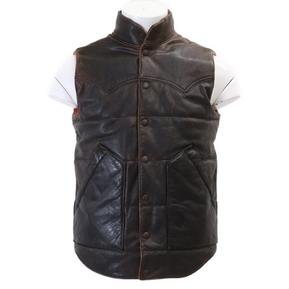 RRL ダブルアールエル 【美品/国内正規】782840813001 ヴィンテージ加工 フルグレイン カウハイド ベスト