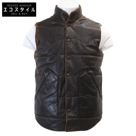 RRL ダブルアールエル 【美品/国内正規】782840813001 ヴィンテージ加工 フルグレイン カウハイド ベスト