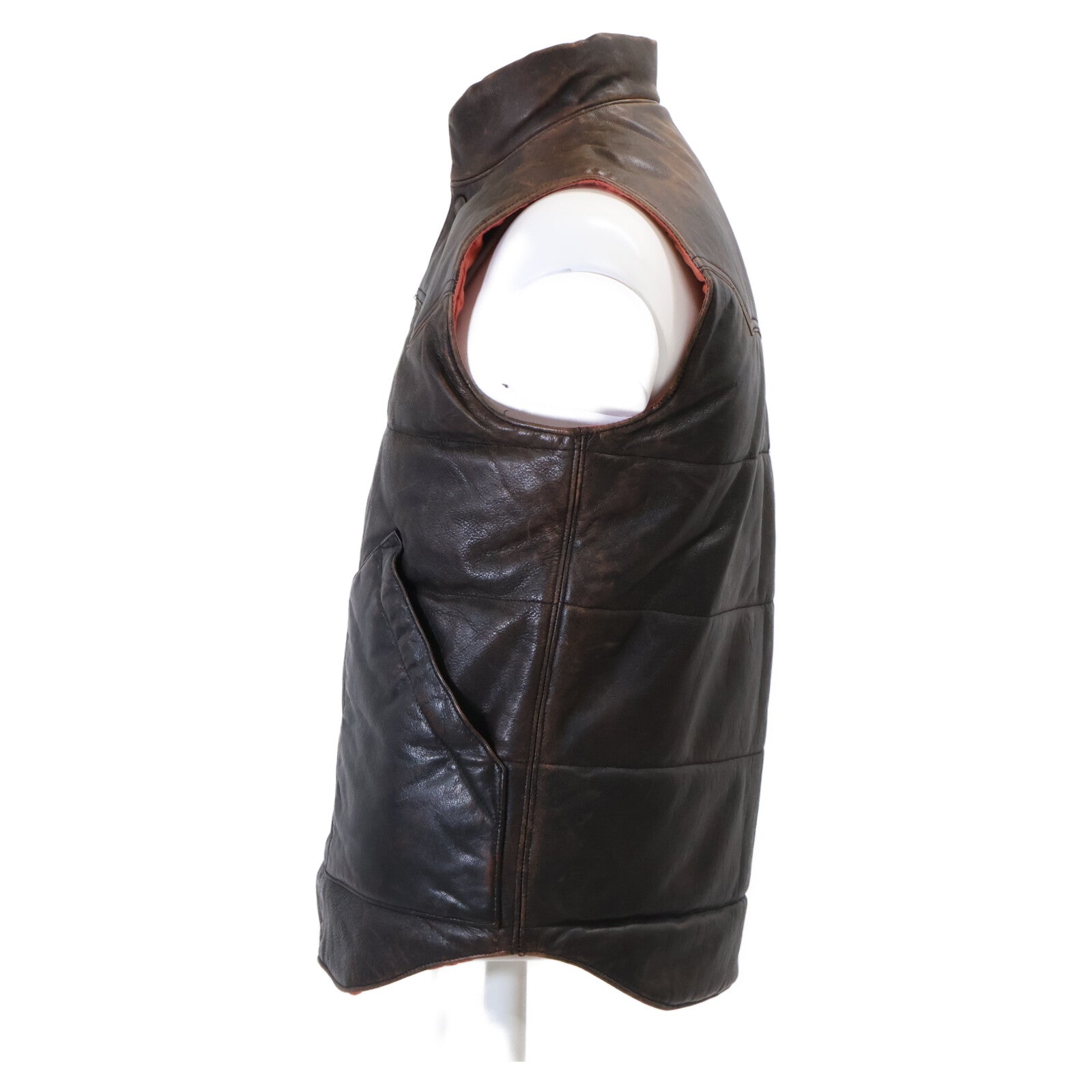 RRL ダブルアールエル 【美品/国内正規】782840813001 ヴィンテージ加工 フルグレイン カウハイド ベスト