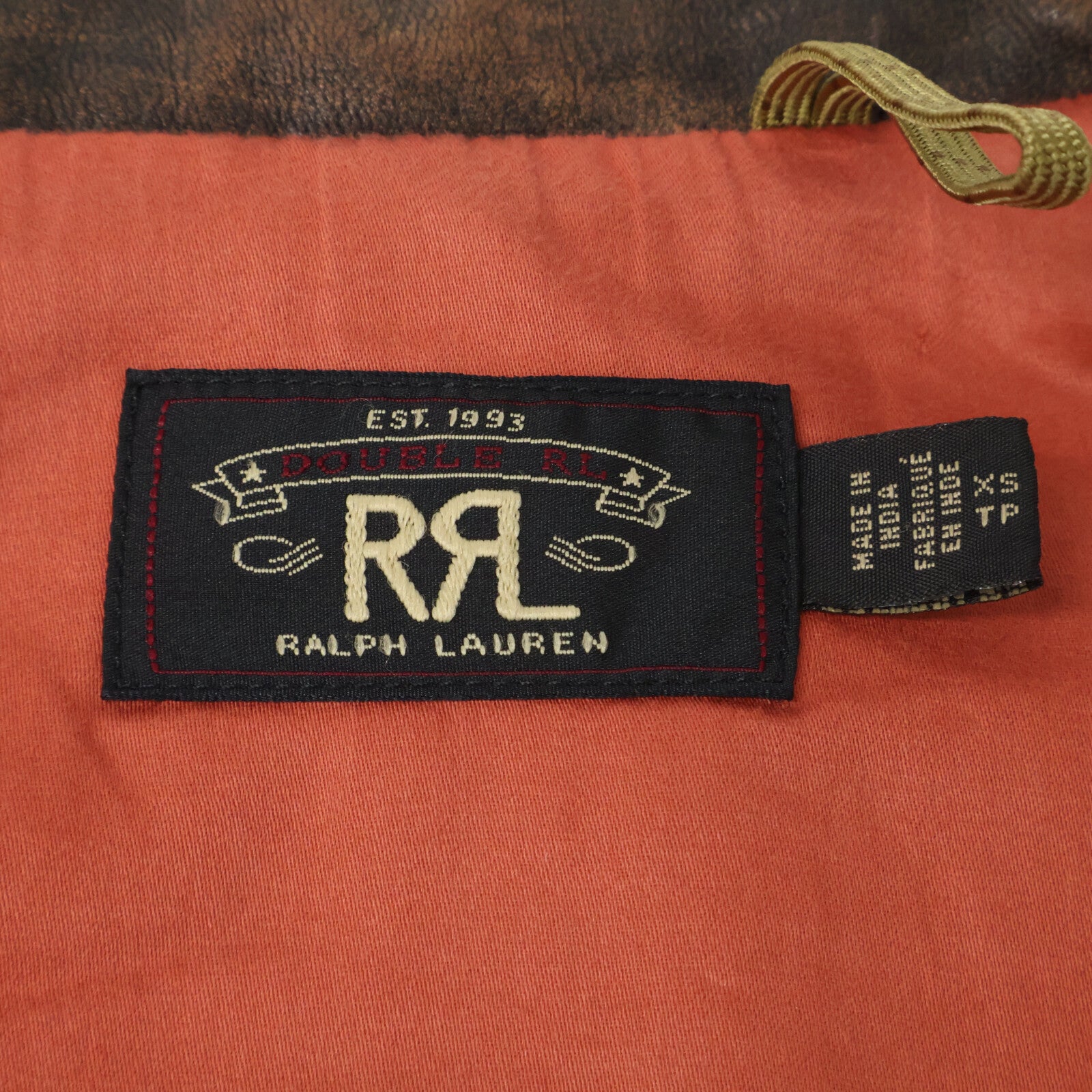 RRL ダブルアールエル 【美品/国内正規】782840813001 ヴィンテージ加工 フルグレイン カウハイド ベスト